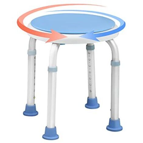 Siège de Douche Tabouret de Douche réglable en hauteur 36-51 cm - Siège de douche pivotant à 360 °antidérapant NAIZY