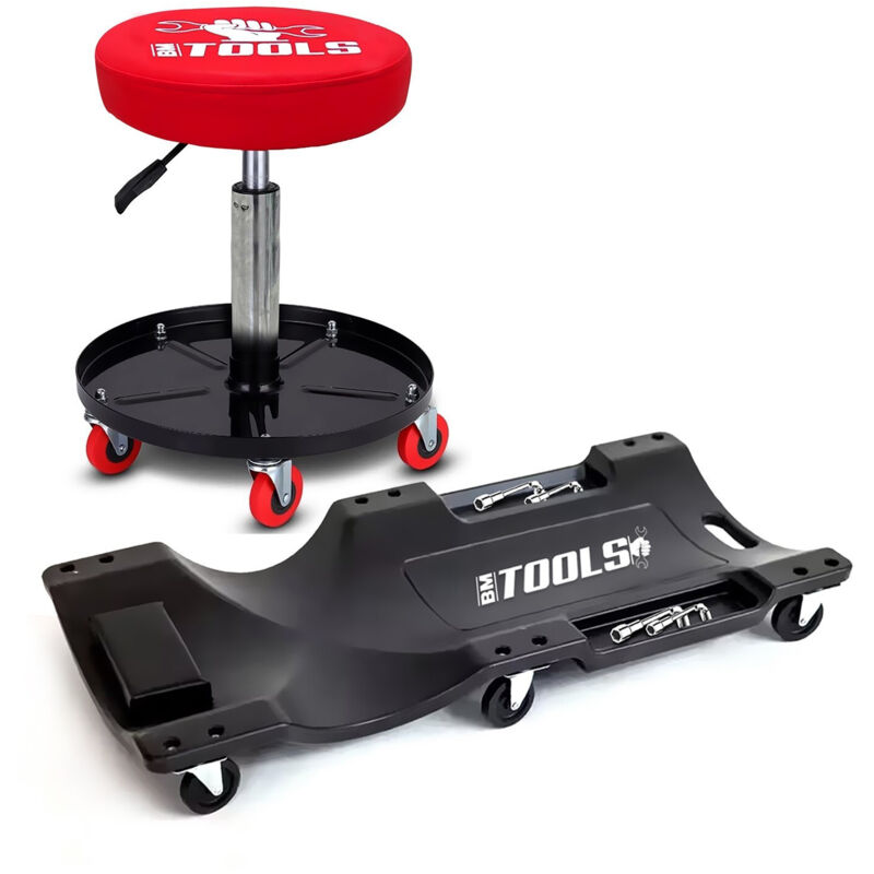 Siège de mécanicien BM TOOLS STOOL siège pivotant à roulettes / Supports OUTILS et Chariot de vidange - Réparation Automobile