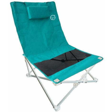 Siège de plage pliable en acier 16 mm – Assise en textilène – Housse de transport incluse – Dimensions 40 x 70 x 40 cm – O'Sun