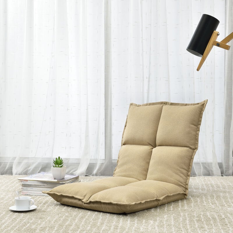 Chaise de plancher avec dossier réglable en 5 positions différentes de couleurs taille : Sable