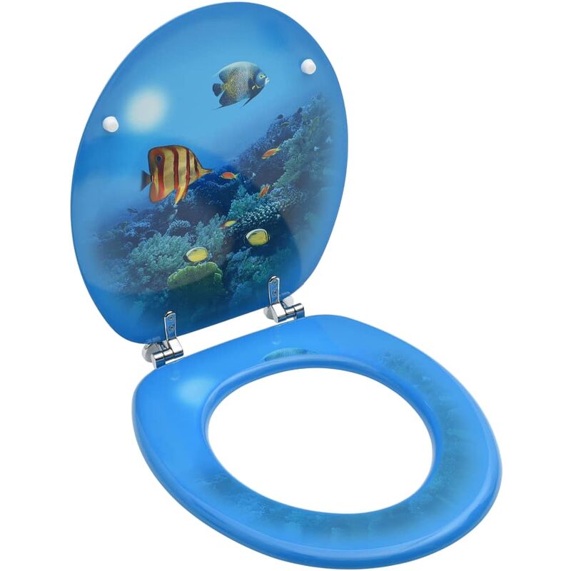 Sweiko - Siège de toilette abattant wc avec couvercle design de fond marin