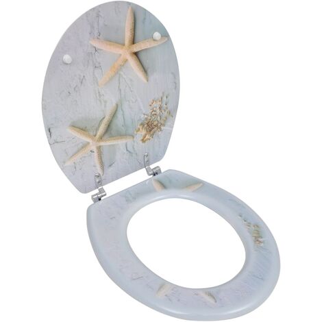 Siège de toilette avec couvercle MDF étoile de mer