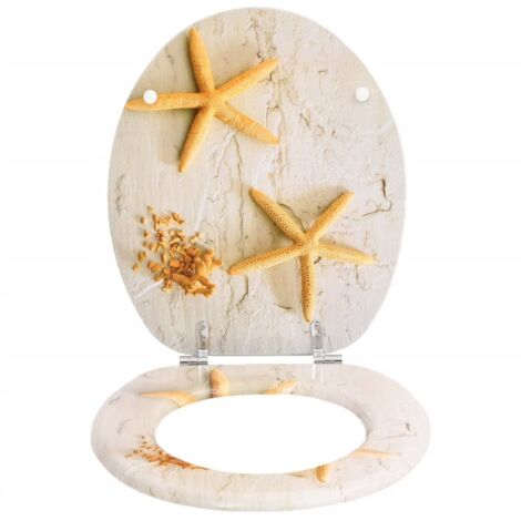 Siège de toilette avec Couvercle MDF Étoile de mer CFW35085