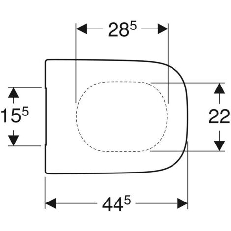 Siège de toilette GE Renova Plan. Carrés design Bef.par dessus. versez les toilettes partiellement fermées. Façonner