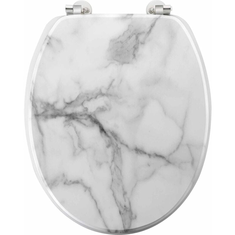Douceur D'intérieur - Siège de toilette mdf, 37,5 x 47 cm, marbre