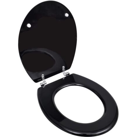 Siège de toilette MDF Couvercle à fermeture dure Noir
