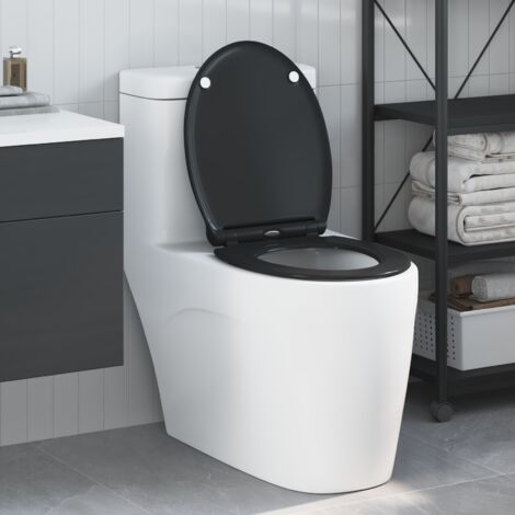 Siège de toilette Noir 47 x 37,5 x 3,8 cm Duroplast vidaXL