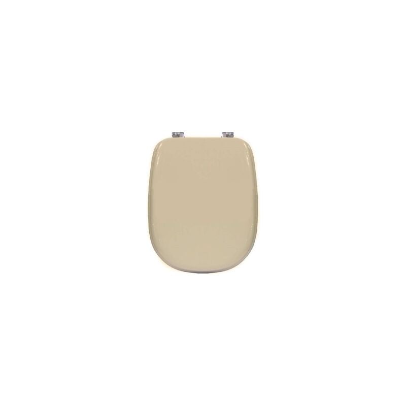 Abattant wc pour wc Ideal Standard Tesi 39-44,3 x 33,7 cm Abattant wc Champagne avec charnie'res re'glables et sie'ge en bois moule'