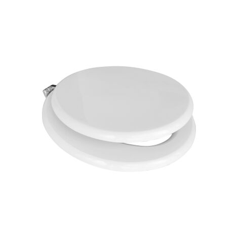 Siège de toilette pour vase céramique Ideal Standard – Abattant en bois stabilisé polyester – Dimensions 37x37cm – Charnières fixes en laiton chromé