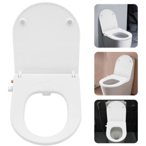 Siège de toilettes Siège de toilettes bidet à double jet Couvercle de toilettes Non électrique Manuel Ovale