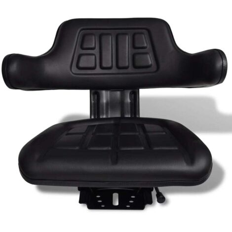 Siège de tracteur avec dossier Noir CFW44585