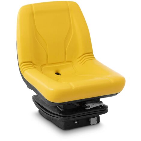 Siège de Tracteur Avec Suspension Imperméable Tondeuse Véhicule 47x38cm 130kg - Argent, Blanc, Noir