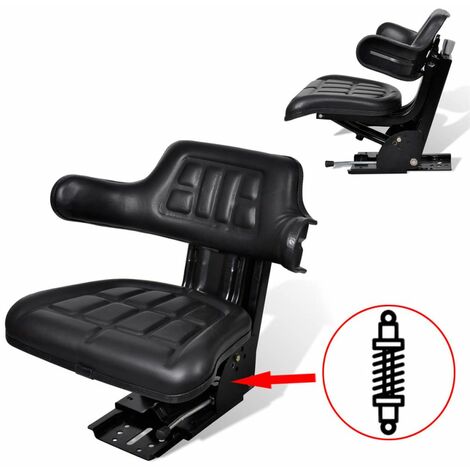 Siege de tracteur avec suspension Noir