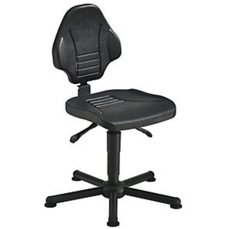 Siège de travail pivotant W13 sur patins mousse polyuréthane noir