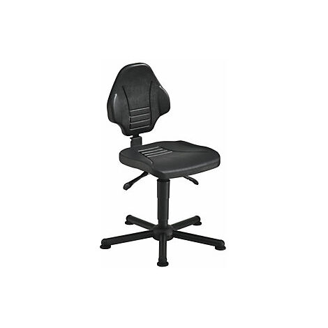 Siège de travail pivotant W13 sur patins mousse polyuréthane noir
