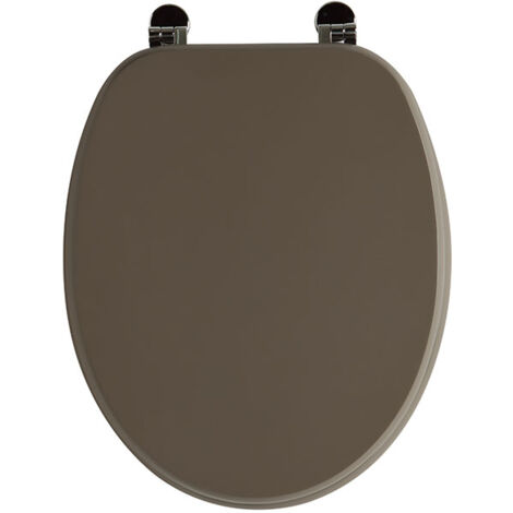 Siège de WC en bois gris taupe mat