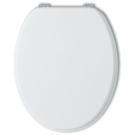 Siège de WC universel blanc en bois laqué