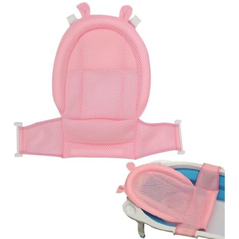 Siège d'insertion de bain pour bébé, maille de douche nouveau-né maille de douche nouveau-né pour bébé 0-3 ans (rose)