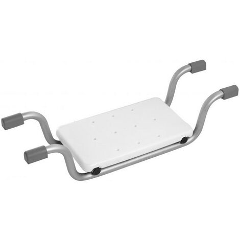 Siège en aluminium pour baignoire Blanc - Argent 74x23x h18 cm
