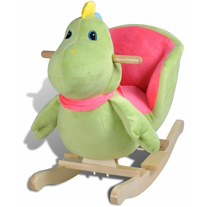 Helloshop26 - Siège fauteuil chaise à bascule enfant jouet tissu vert - Vert