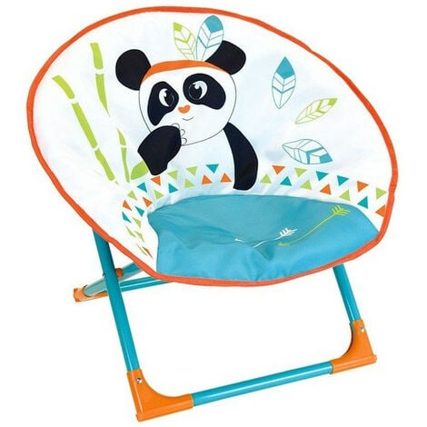 CIJEP FUN HOUSE Indian Panda 713097 SIEGE LUNE PLIABLE Dimensions : ± H. 48 x L. 52 x P. 46 cm pour enfant