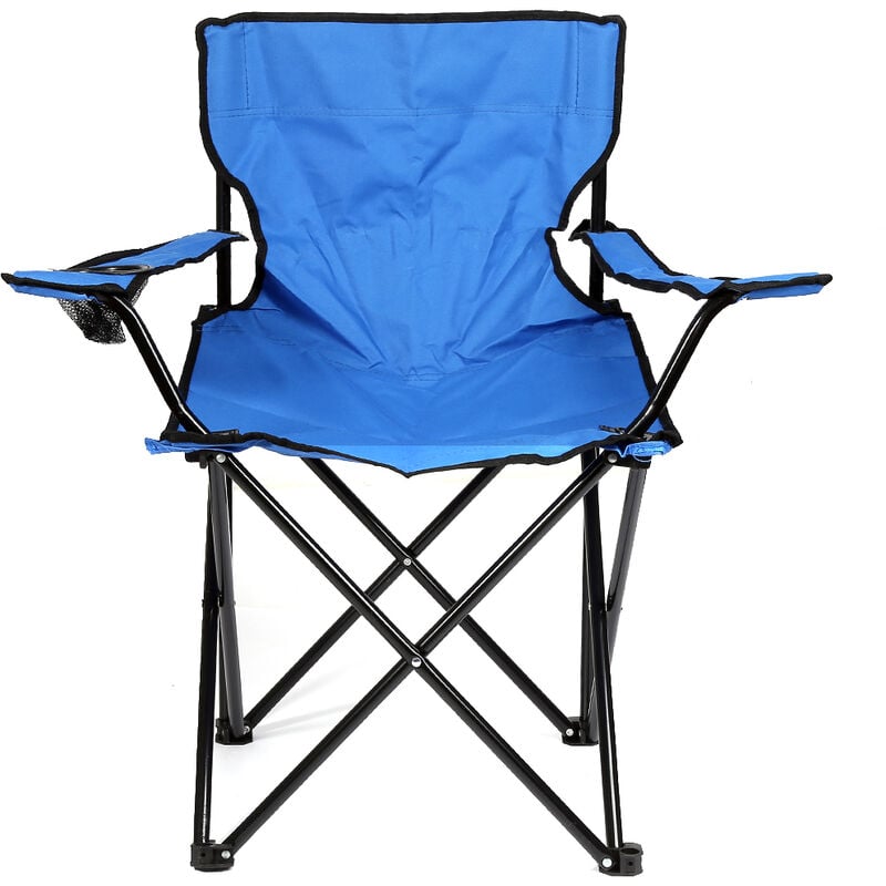 Haloyo - Siège Pliable Portable,Chaise Camping avec Porte-gobelet ®,Avec dossier et accoudoirs,Adaptée au Camping, à la Plage, au Barbecue,bleu
