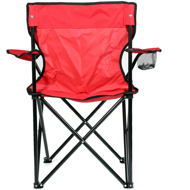 Haloyo - Siège Pliable Portable,Chaise Camping avec Porte-gobelet ®,Avec dossier et accoudoirs,Adaptée au Camping, à la Plage, au Barbecue,rouge