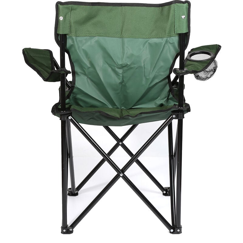 Siège Pliable Portable,Chaise Camping avec Porte-gobelet Haloyo Avec dossier et accoudoirs,Adaptée au Camping, à la Plage, au Barbecue,vert foncé