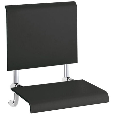 Siège pliant Emco SYSTEM 2 avec siège en plastique chrome noir