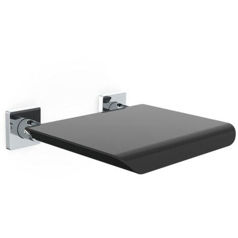 Siège pliant mural 355121202 système 2 siège en plastique noir EMCO
