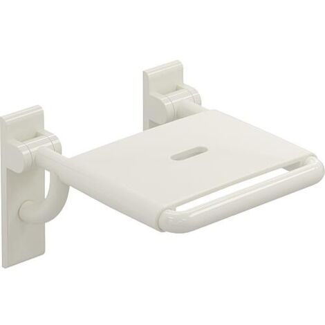 Siège rabattable Hewi série 801 avec articulation à fourche, blanc pur