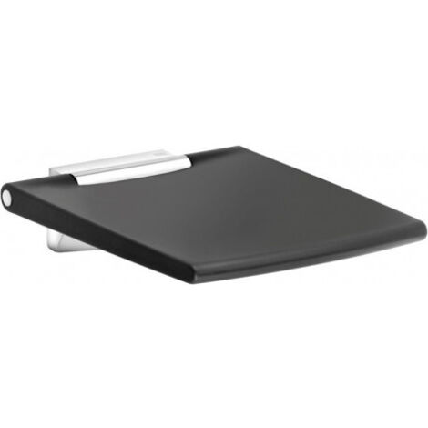 Siège rabattable siège PLAN CARE 450 mm aluminium anodisé argent / gris clair KEUCO