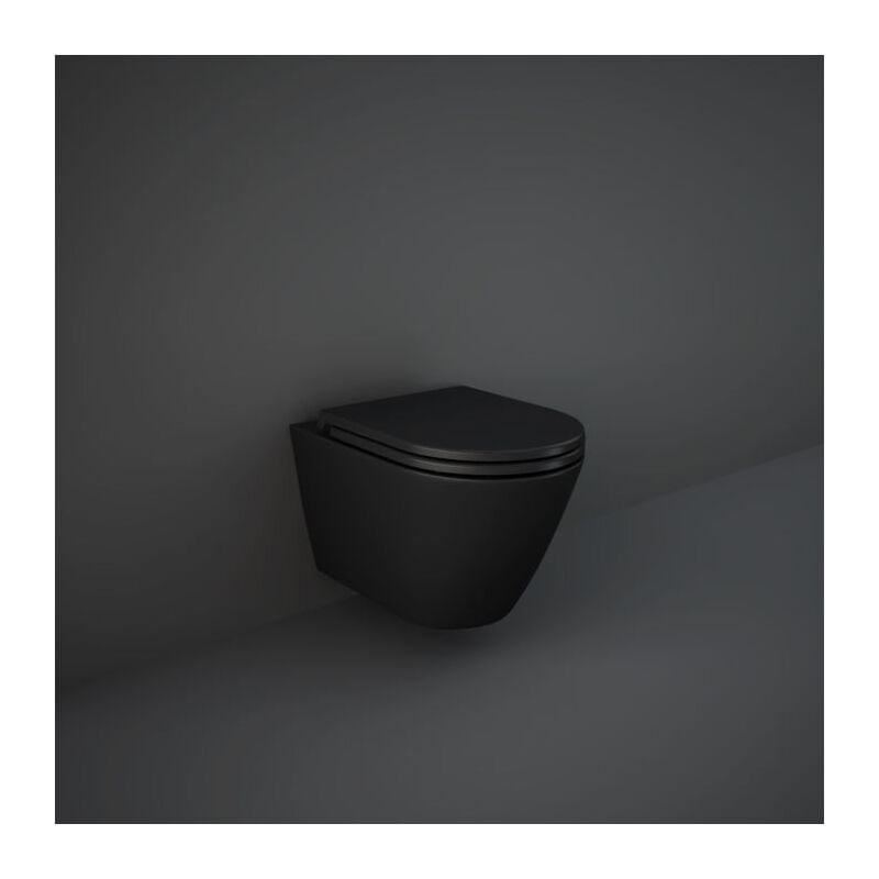 Rak Ceramics - Siège rak Feeling wc RSTSC3901504, sandwich, fermeture amortie, noir mat