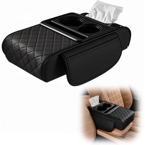 Siège rehausseur pour accoudoir central de voiture - Boîte à gants pour accoudoir de voiture - Noir