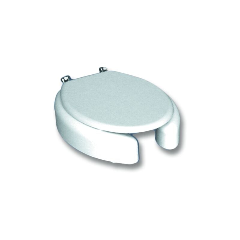 Siège surélevé avec couvercle de toilette avec charnières universelles blanches Goman