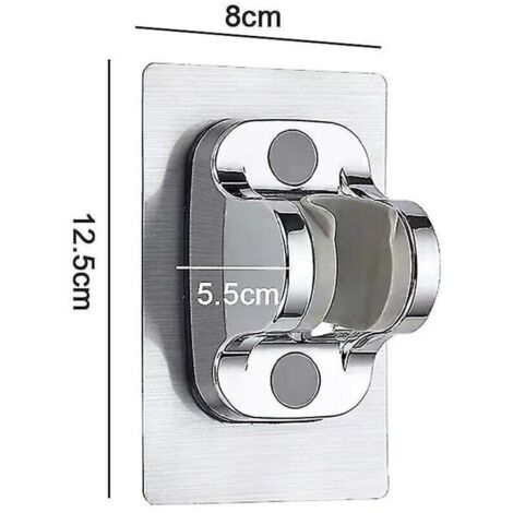 Siège Suspendu Réglable pour Douche Sans Perçage – Support Universel pour Tête de Douche en Argent