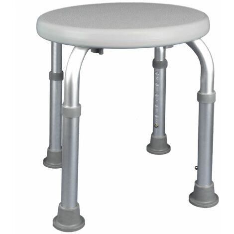 Siège, tabouret de douche rond réglable en hauteur - Blanc - Vivezen