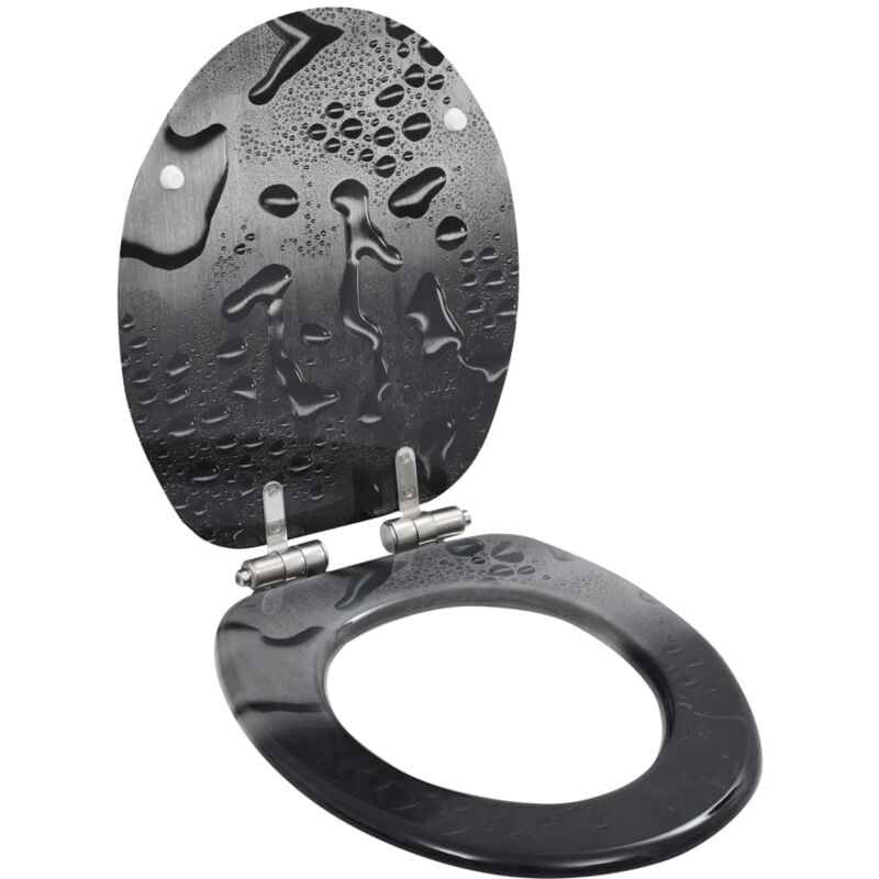 Maison Chic - Siège wc Style Contemporain - Lunette de Toilette - mdf Couvercle à fermeture en douceur Gouttes d'eau Chic-359910