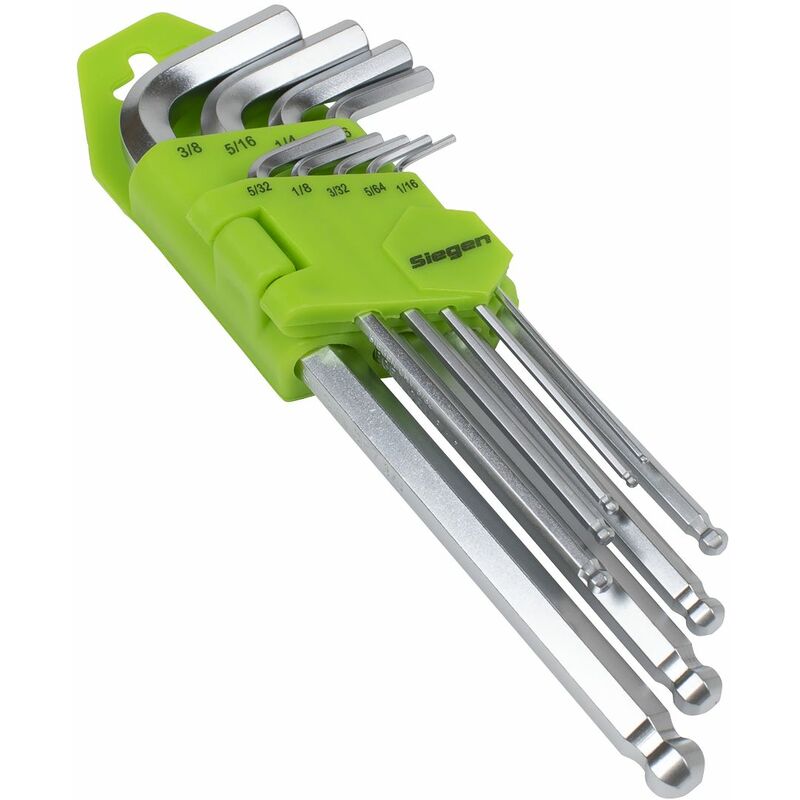 Hex Key Set Long Ball-End 9pc - Imperial S01261 - Sealey