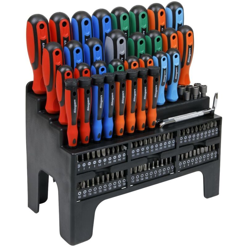 S01248 Siegen Screwdriver, Bit & Nut Driver Set 100pc - Sealey