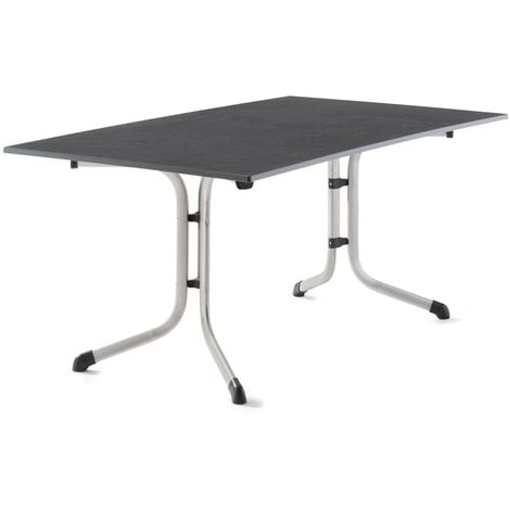 SIEGER Table pliante 165 x 95 cm, plateau Vivodur® anthracite, structure gris clair