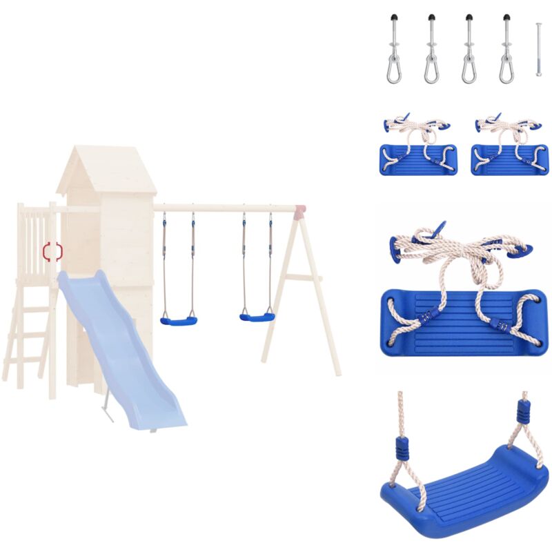 Vidaxl - Sièges de balançoire avec cordes 2 pcs bleu 37x15 cm pe - Siège De Balançoire - Balançoires Enfant - Jeux D'extérieurs - Aires De Jeux