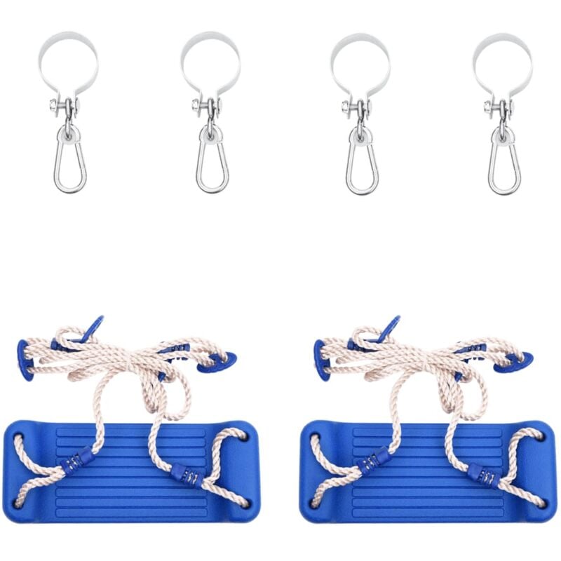 Vidaxl - Sièges de balançoire avec cordes 2 pcs bleu 38x16 cm pe
