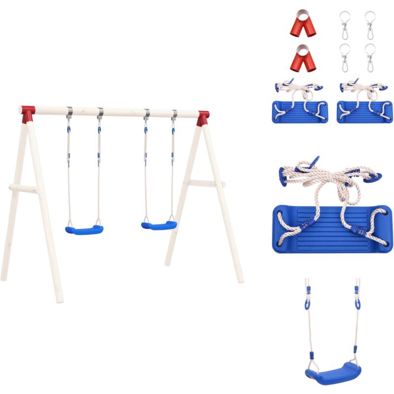 Vidaxl - Sièges de balançoire avec cordes 2 pcs bleu 38x16 cm pe - Sièges De Balançoire - Balançoires Enfant - Jeux De Plein Air - Accessoires De