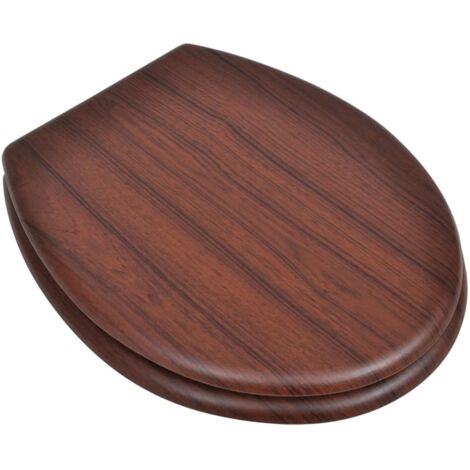 Sièges de toilette avec couvercles 2 pcs MDF Marron CFW36156