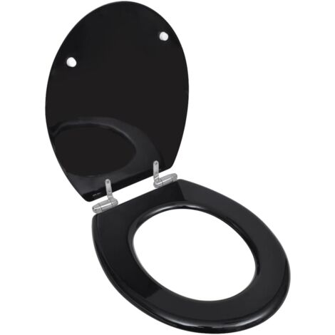 Sièges de toilette avec couvercles 2 pcs MDF Noir CFW98380