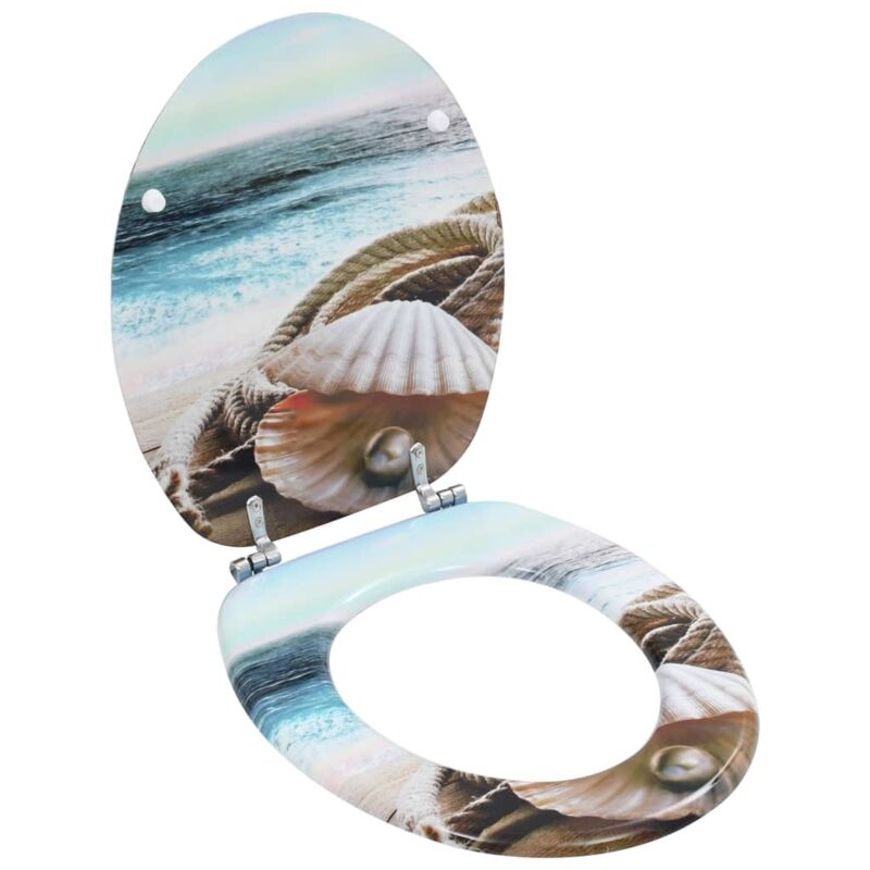 Vidaxl - Siège de toilette avec couvercle mdf Design de coquille