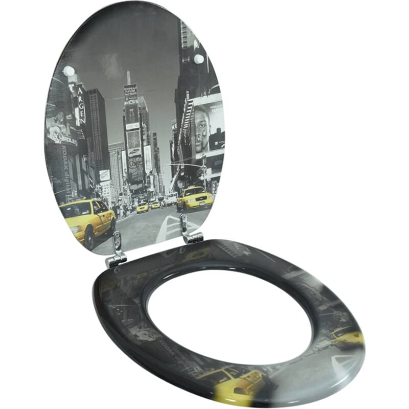 Vidaxl - Siège de toilette avec couvercle en mdf Design de New York