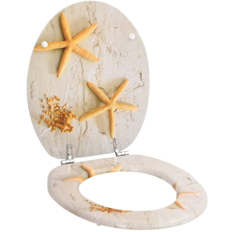 Siège de toilette avec Couvercle MDF Étoile de mer