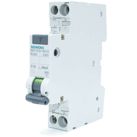 Siemens 16A 1P+N 30MA AC 4,5KA Fehlerstrom-Schutzschalter 5SV13131KK16